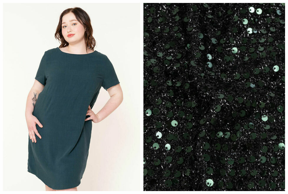 sequined fabric and the georgia dress pattern
