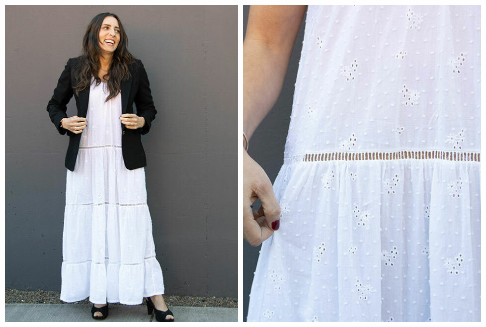 ladder lace on a dress