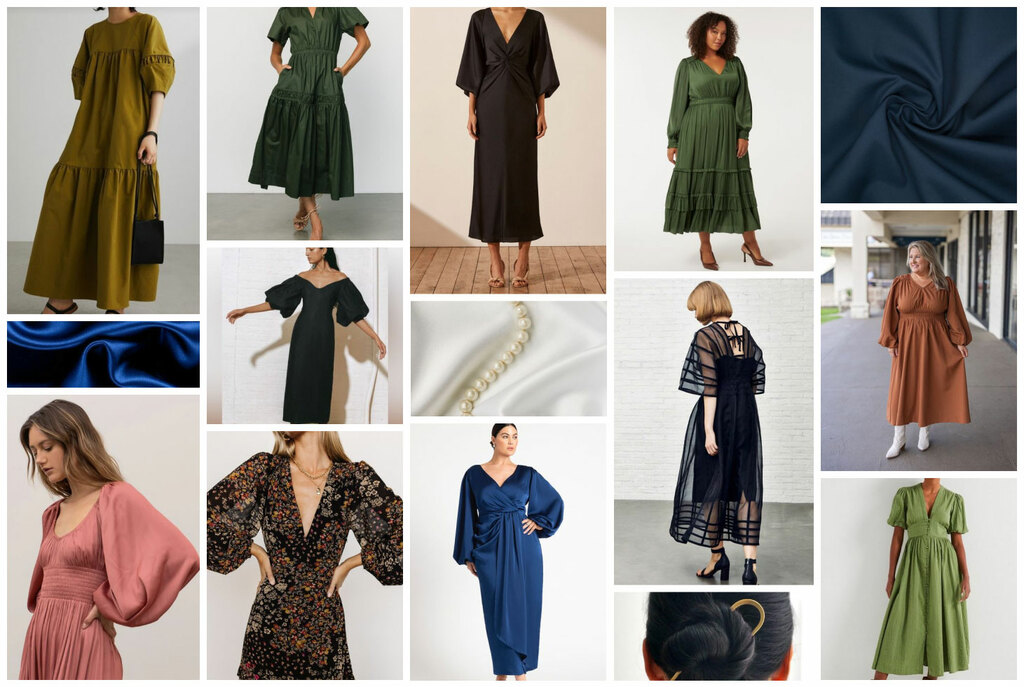 midi dress inspiration collage