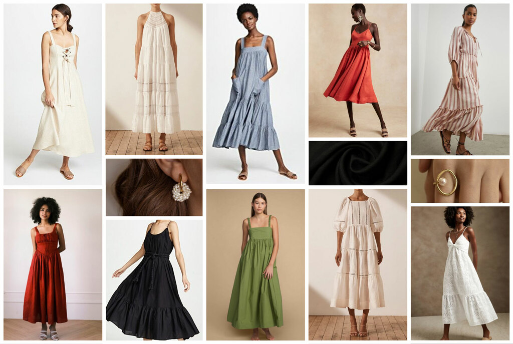 flowy summer dress inspiration collage