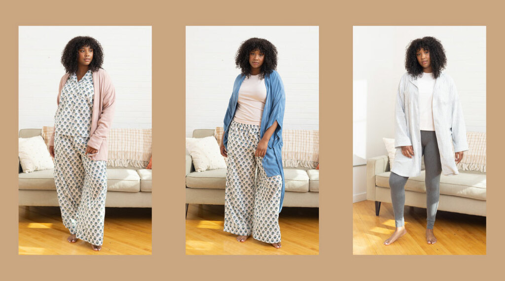 leif pajamas styled in three different outfits