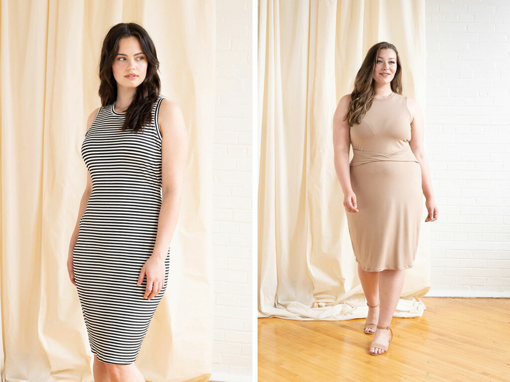 Two models wearing tank top dresses