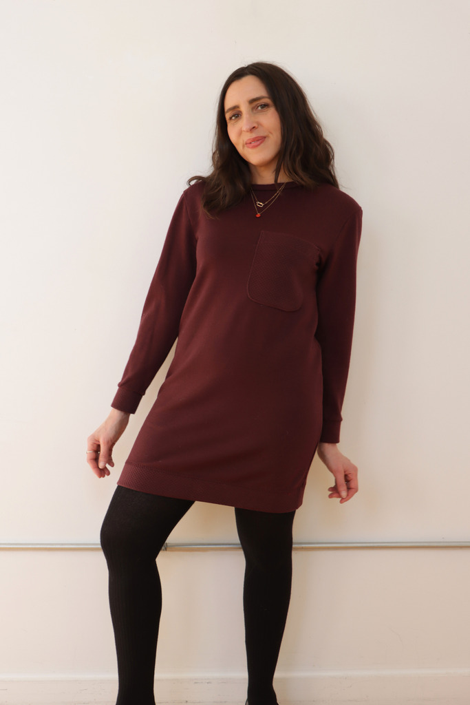 Sarai in the Skipper sweater dress