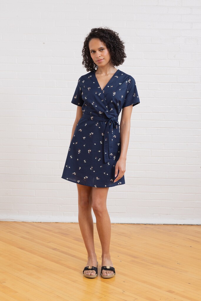 Model wearing a floral Posie dress
