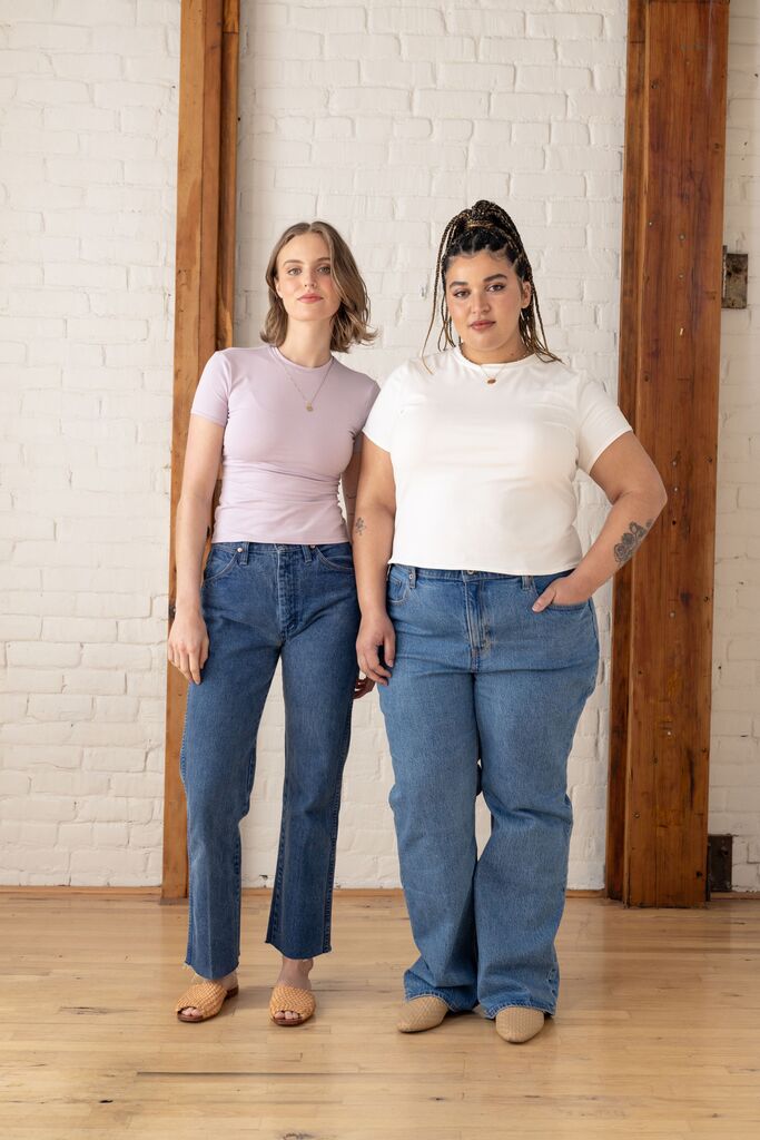 Models wearing Morgan t-shirts