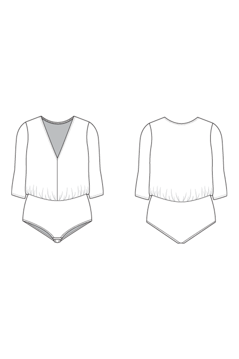The Angela Bodysuit Bonus sewing pattern, from Seamwork
