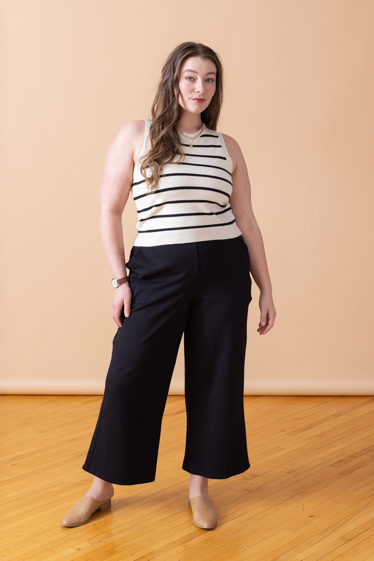 The Palmer Crop Flare sewing pattern, from Seamwork