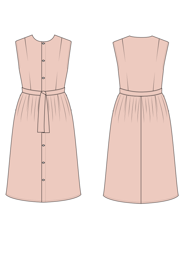 The Hill Dress with Gathered Skirt sewing pattern, from Seamwork