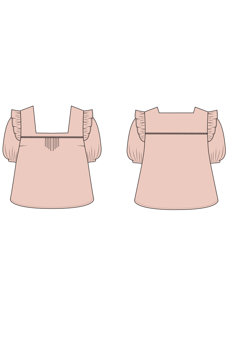 The Bloom Bonus Sleeve Ruffle sewing pattern, from Seamwork