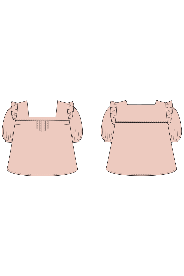 The Bloom Bonus Sleeve Ruffle sewing pattern, from Seamwork