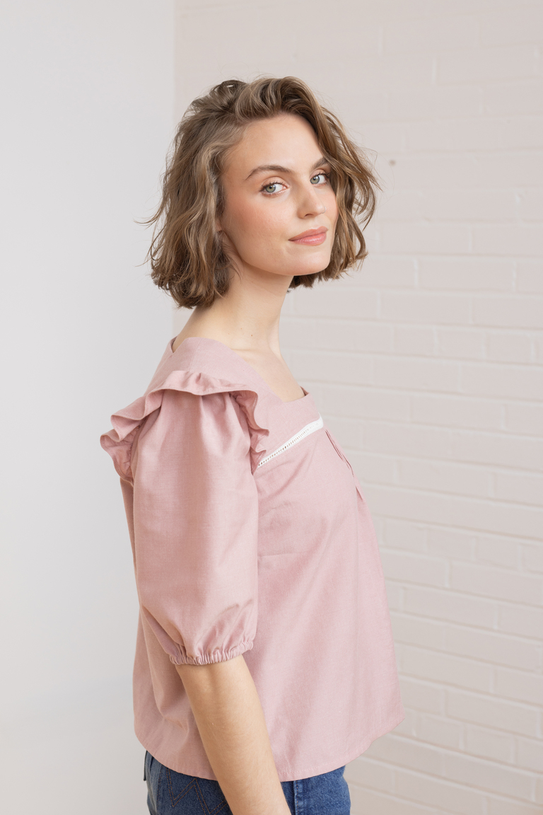 The Bloom Bonus Sleeve Ruffle sewing pattern, from Seamwork