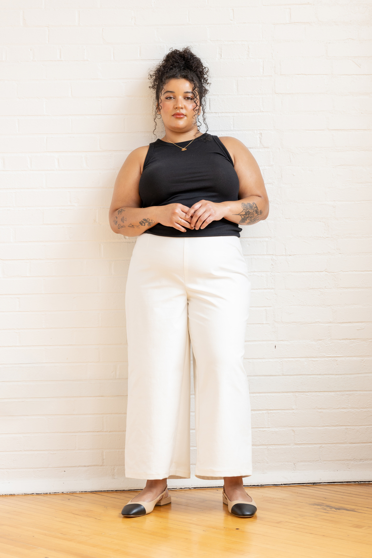 The Lars Cropped Wide Leg Pants sewing pattern, from Seamwork