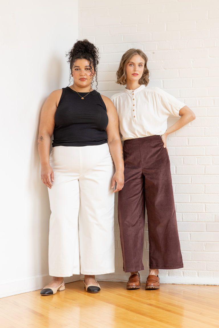 The Lars Cropped Wide Leg Pants sewing pattern, from Seamwork