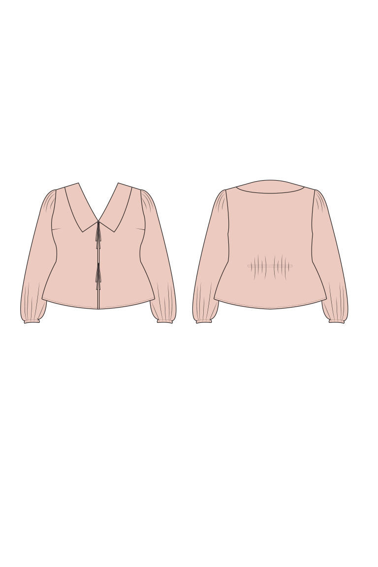 The Cosmo Tie-front Blouse sewing pattern, from Seamwork