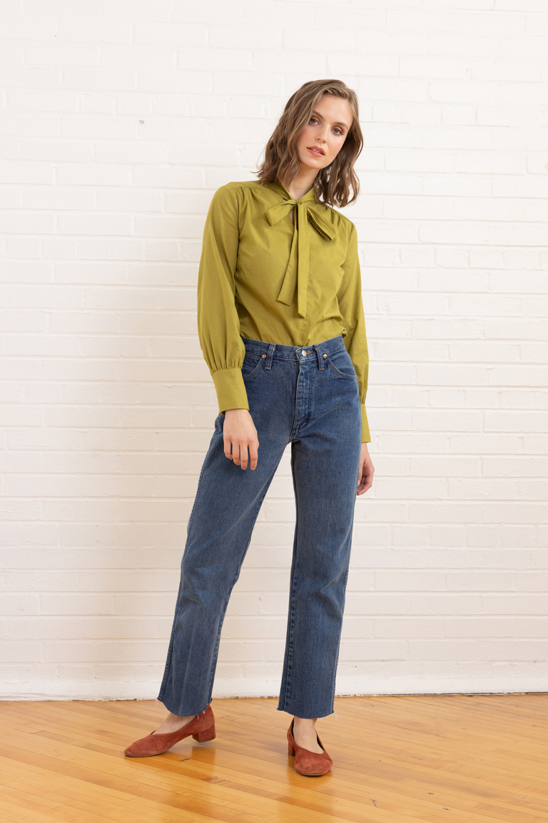 The Garnet Modern Tie Neck Blouse sewing pattern, from Seamwork