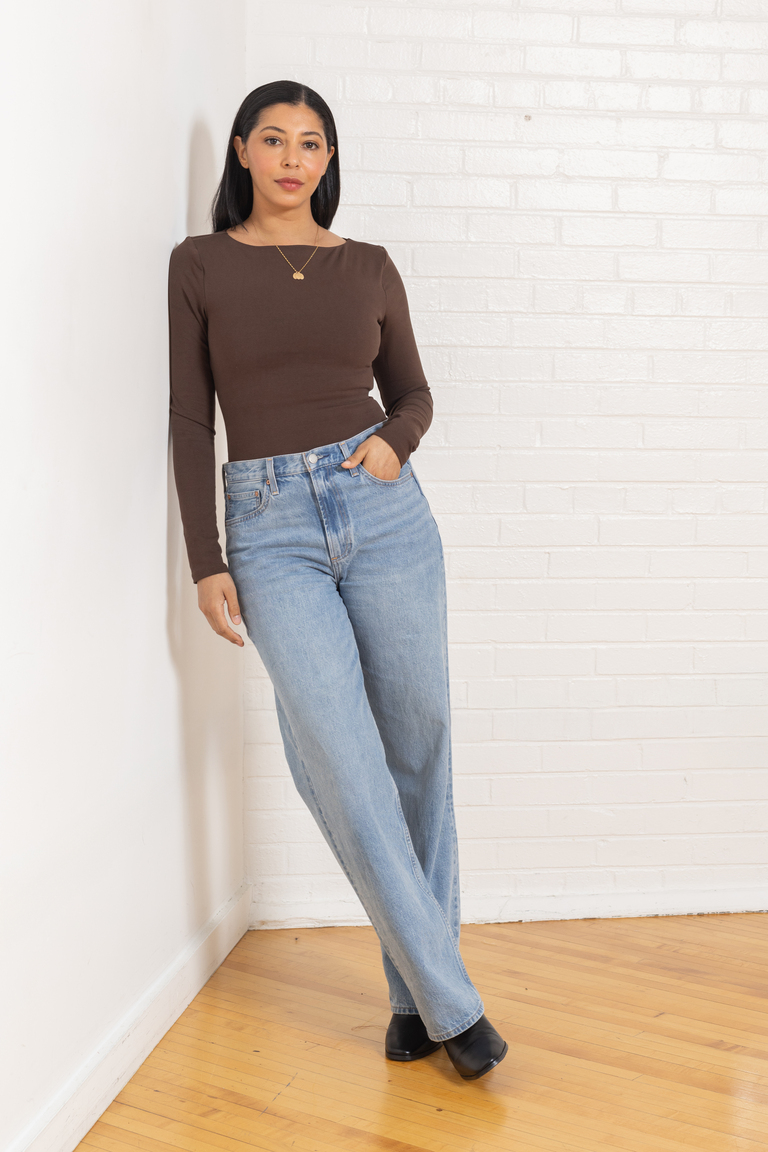 The Ione Boat Neck Bodysuit sewing pattern, from Seamwork