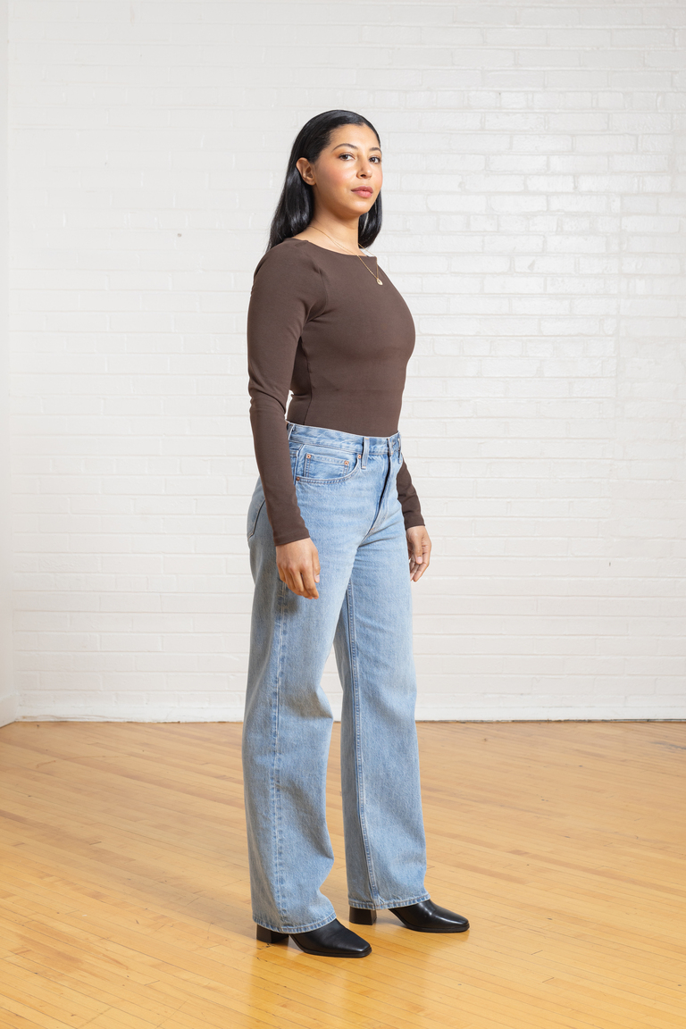 The Ione Boat Neck Bodysuit sewing pattern, from Seamwork