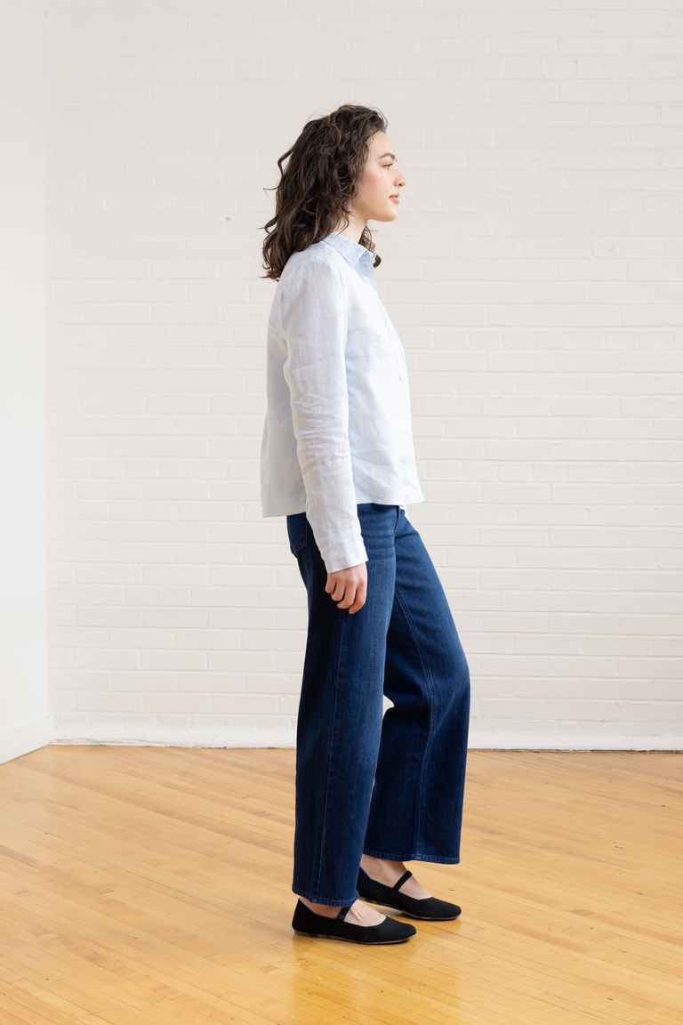The Thyme Collared Popover Shirt sewing pattern, from Seamwork