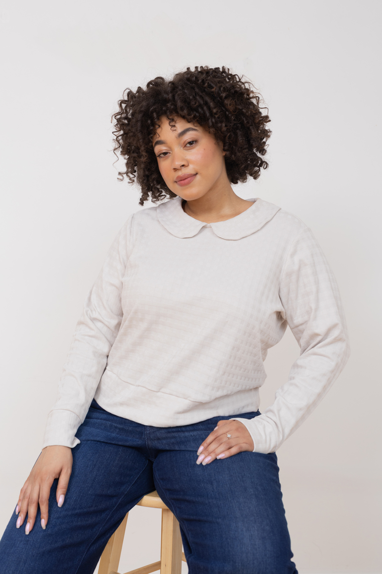 The Thistle  Peter Pan Collar Sweater sewing pattern, from Seamwork